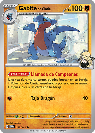 Cynthia's Gabite #103/182 Destined Rivals - Español